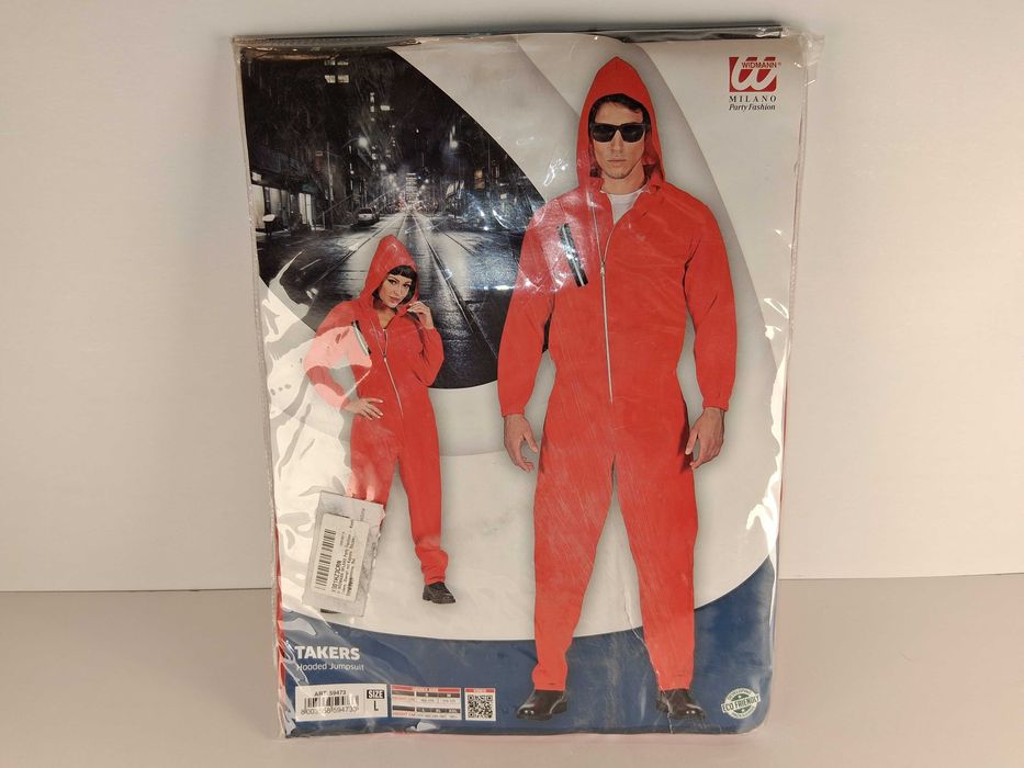 B124 Takers Kostium Czerwony Kombinezon Z Kapturem L
