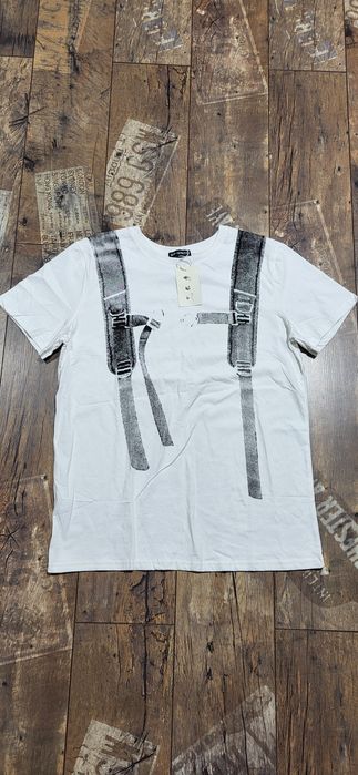 Off white biała koszulka bawełna premium plecak XL