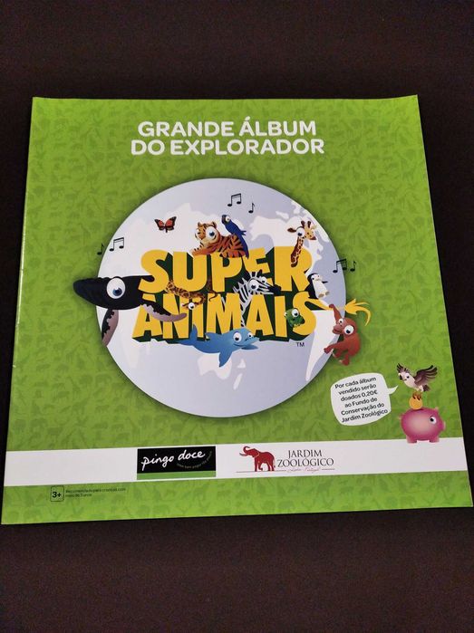 Super Animais 1: caderneta nova e coleção de cartas completa