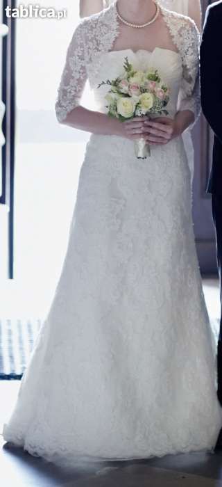 Suknia ślubna La Sposa model Daina z bolerkiem.