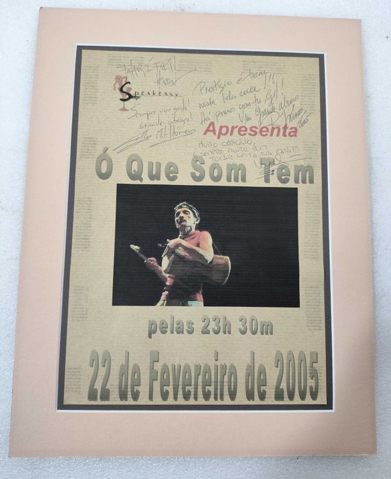 Cartaz Speakeasy 2005 autografado Rui Veloso e outros