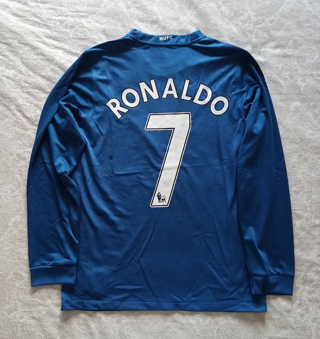 Camisola Retro do Manchester United alternativa de manga comprida  da época 2007/2008