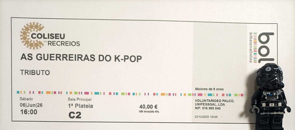Bilhetes x3 As Guerreiras do K-Pop (Coliseu Lisboa, 6/6, 16h)