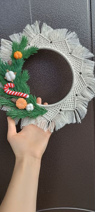 Вінок макраме різдвяний