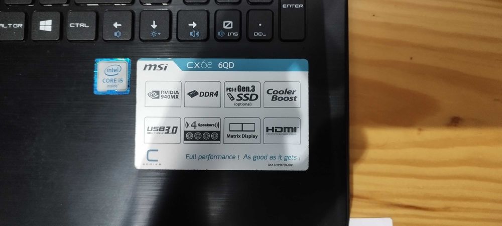 MSI CX62 CQD com Nvme