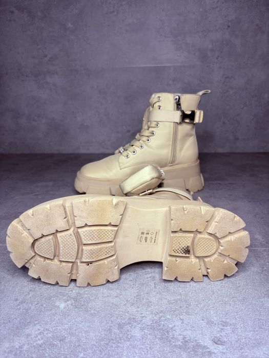 Steve Madden Tanker-P botki workery z kieszonkami beżowe