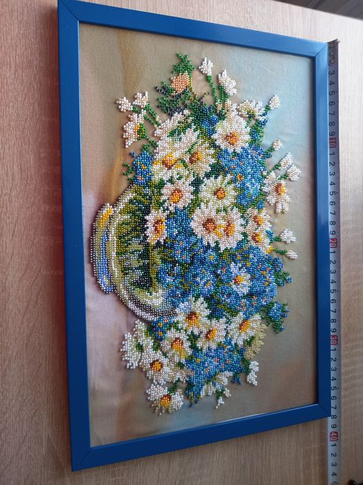 картина бісером польові квіти