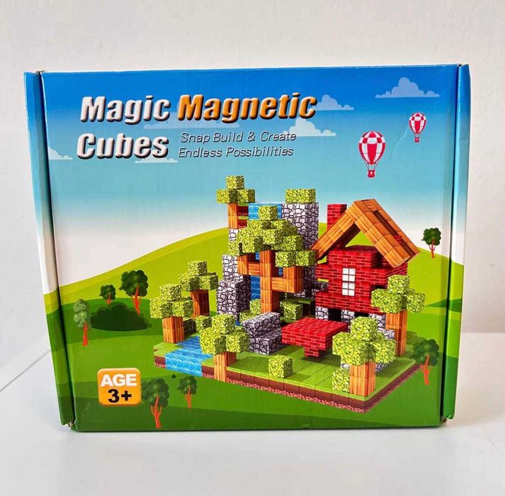 Магнітний конструктор Minecraft (Майнкрафт) на 100 блоків + 3 фігурки