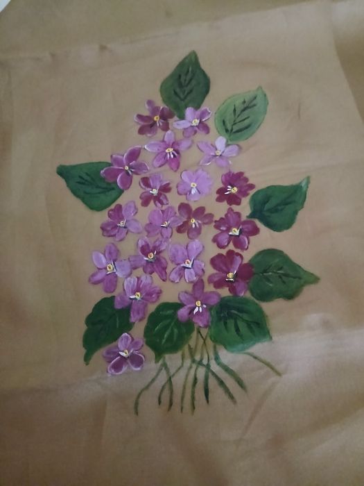 Écharpe pintada à mão, vintage