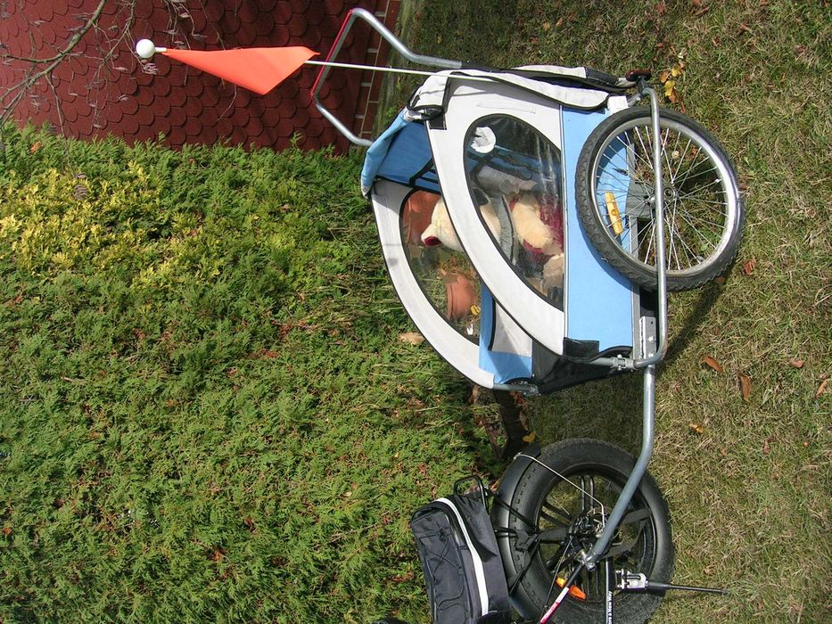 przyczepka rowerowa riksza dla dziecka ładna