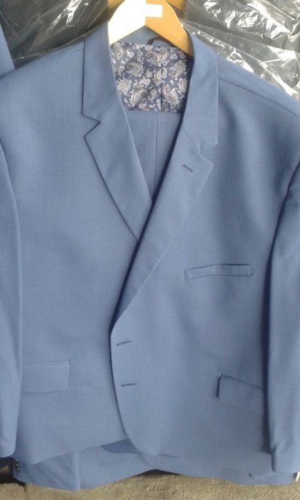 Garnitur slim błękitny nowy duże rozmiary promocja