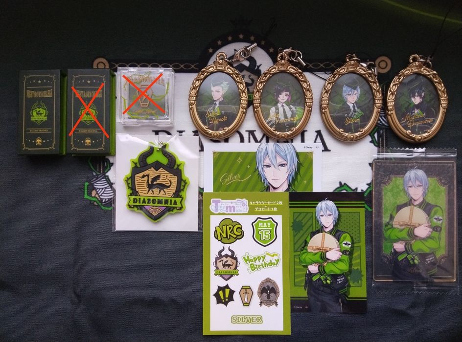 Мерч «Twisted Wonderland» | Діасомнія: тіні, брелоки, наліпки, картка