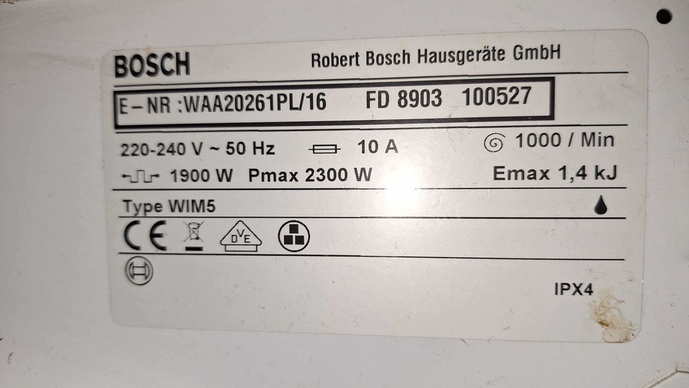 Pralka BOSCH Classixx 5, WIM5 (uszkodzona)