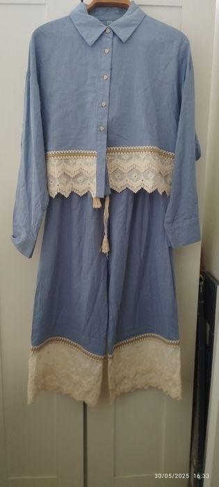 Conjunto em linho/algodão  S/M