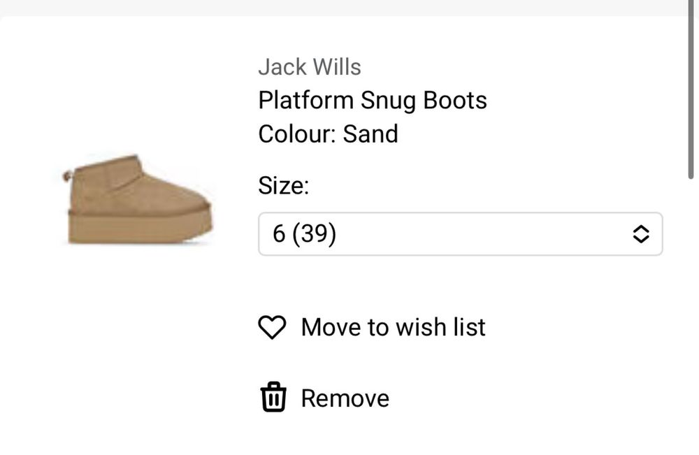 Угги Jack Wills бежевый замшевые на платформе