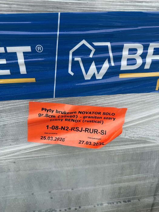 Płyta bruk bet novator solo 60/30/8 graniton szary jasny