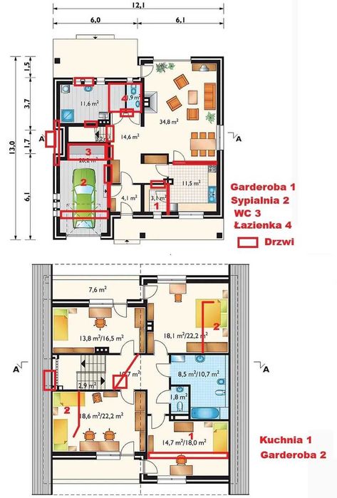 Dom dwurodzinny z garażami i dużą działką