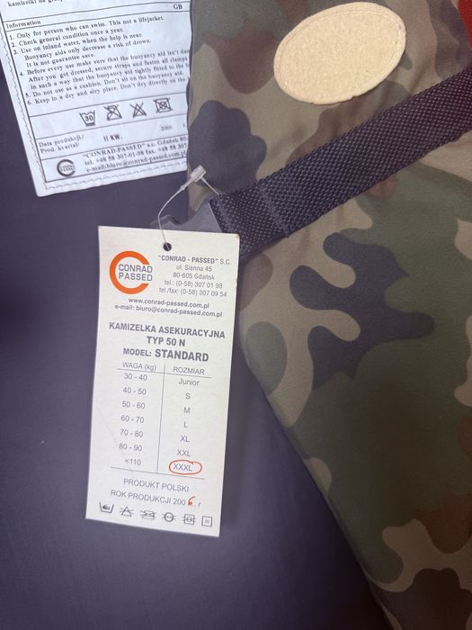 Kamizelka asekuracyjna XXXL