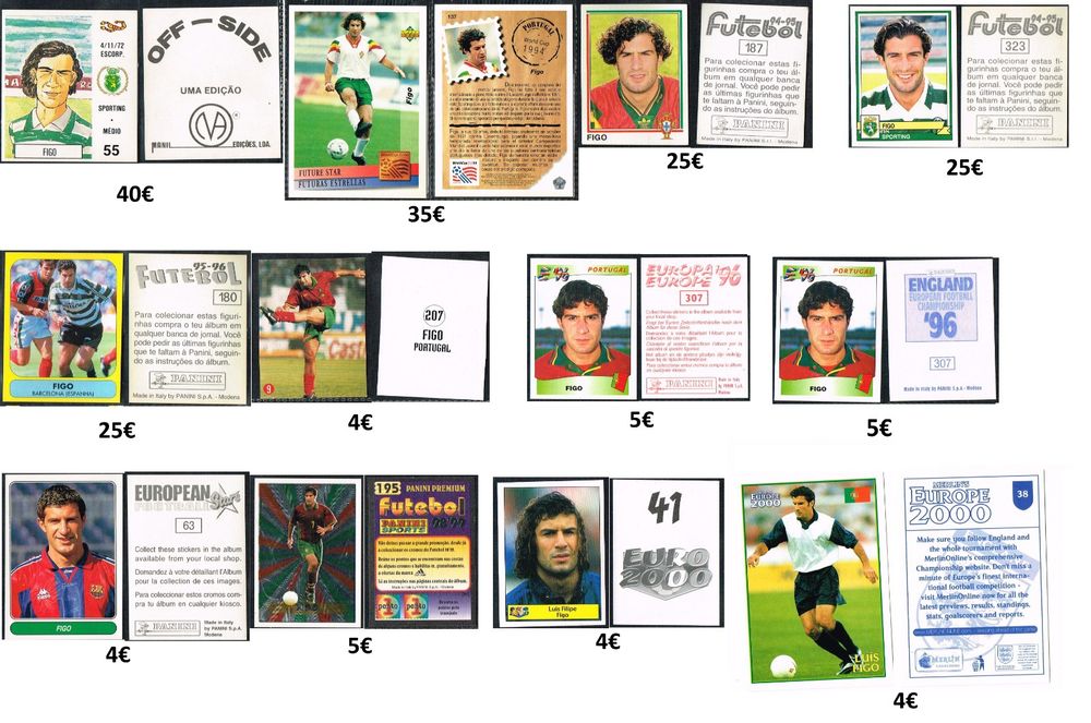 Cromos e cards Luis Figo panini topps Merlin