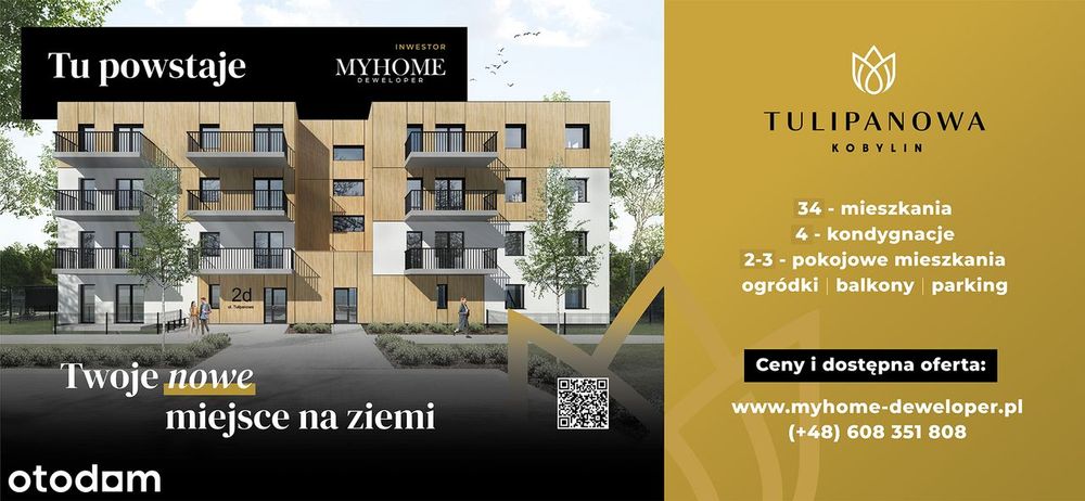 Mieszkanie z balkonem| Osiedle Tulipanova | Kobylin | 53,01 m² | winda