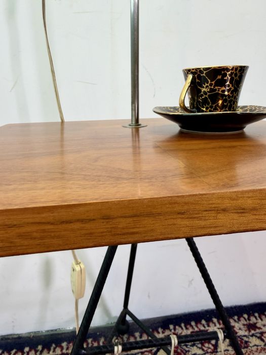 Lampa PRL stojąca podłogowa  „żuraw” proj. M. Gałecki lata 60. Vintage