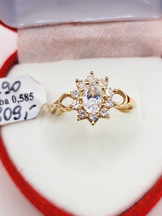 Śliczny Złoty Pierścionek pr.585 (14K)  NOWY!