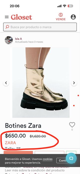 Ботинки челсі ZARA GOLD черевики р.40
