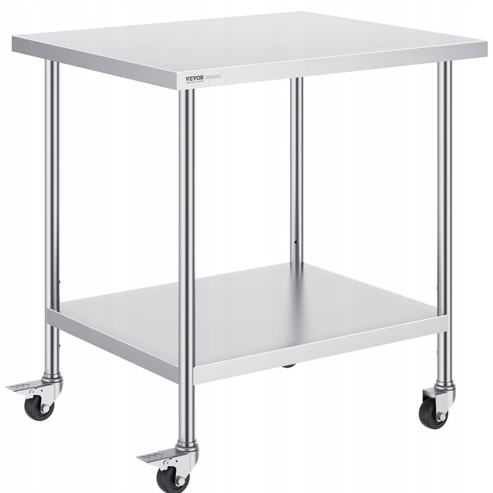 VEVOR stół roboczy ze stali nierdzewnej 30X18X38CM 4 kółka regulacja