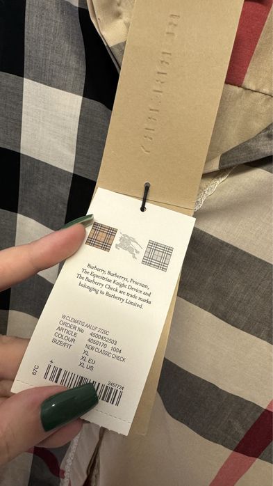 Burberry Check Camisa Algodao com estampa xadrez e renda