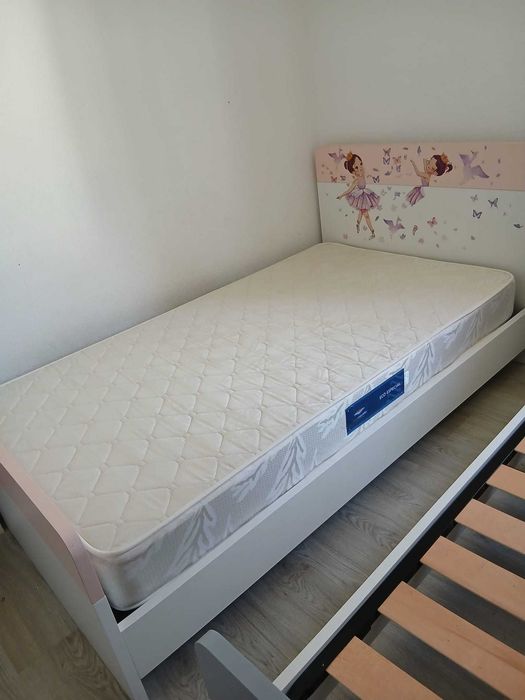 Cama de Solteiro Infantil/Juvenil (Bailarinas) + Colchão Lusocolchão | 195x110 cm