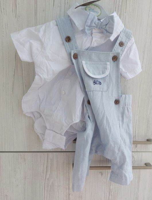 Святковий комплект сорочка боді метелик шорти з підтяжками little gent
