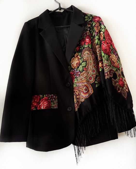 Жакет жіночий, жакет з хустиною, жакет подовжкний, піджак з хусткою