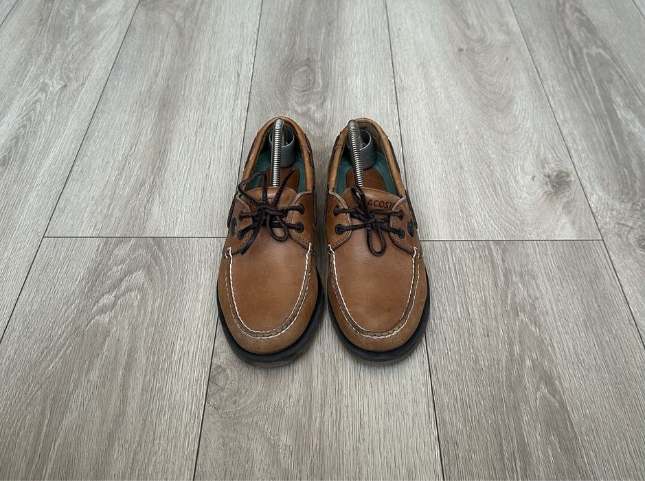 Шкіряні топсайдери Lacoste