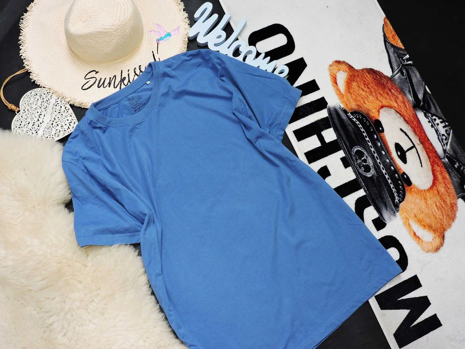 Blue Link Męski gładki t shirt basic bawełna XXL