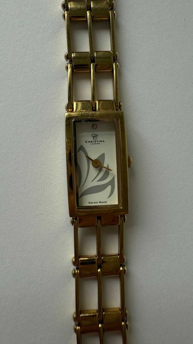 Годинник жіночий браслет Швейцарія CHRISTINA 107GW-W з діамантами