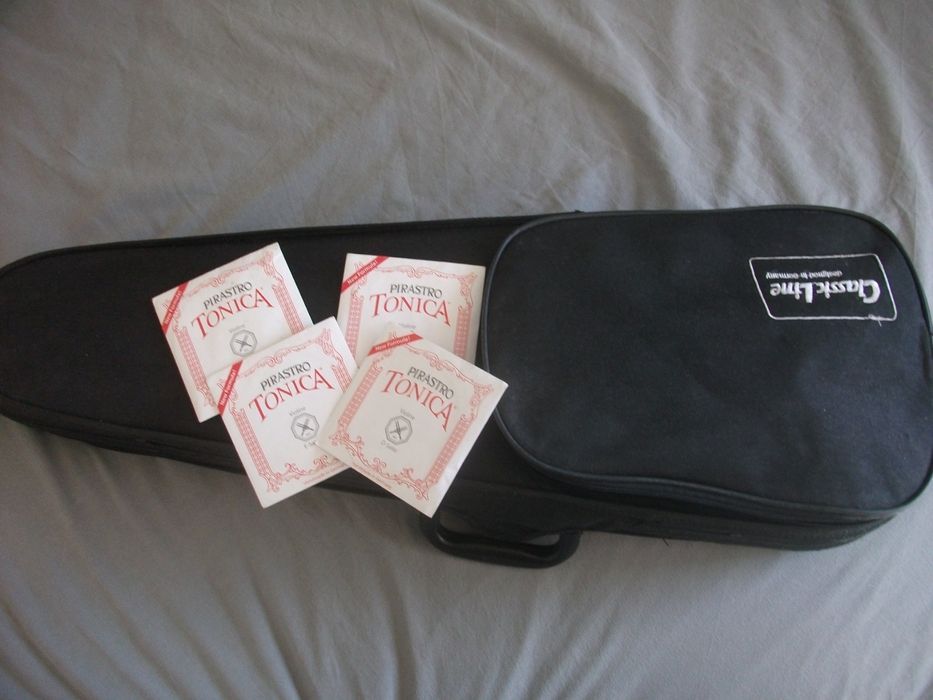 Conjunto Violino 3/4, Arco, Almofada, Caixa para transporte