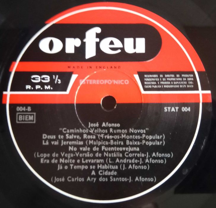 José Afonso	- - - - -		Contos Velhos, Rumos Novos	- - - - -	LP