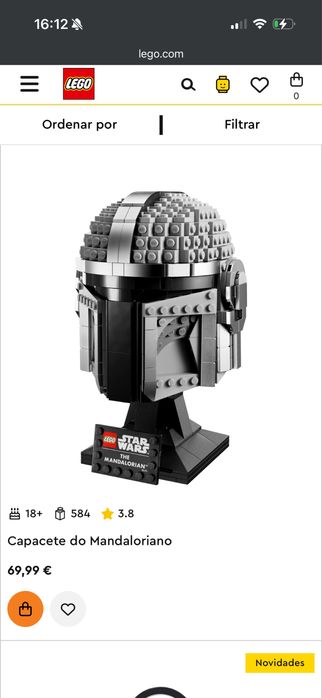 The mandalorian head Lego
