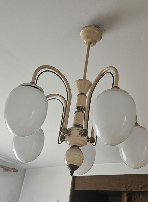 Żyrandol prl vintage klosze