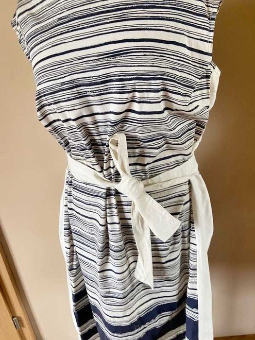 Quiosque sukienka midi trapez paski xxl 44 46 marynarska +size