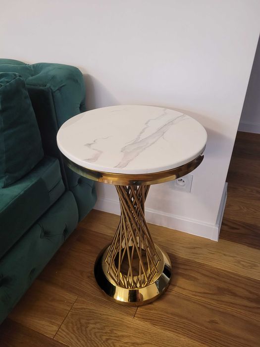 Stolik złoty, glamour, stolik boczny, AKANT Meble