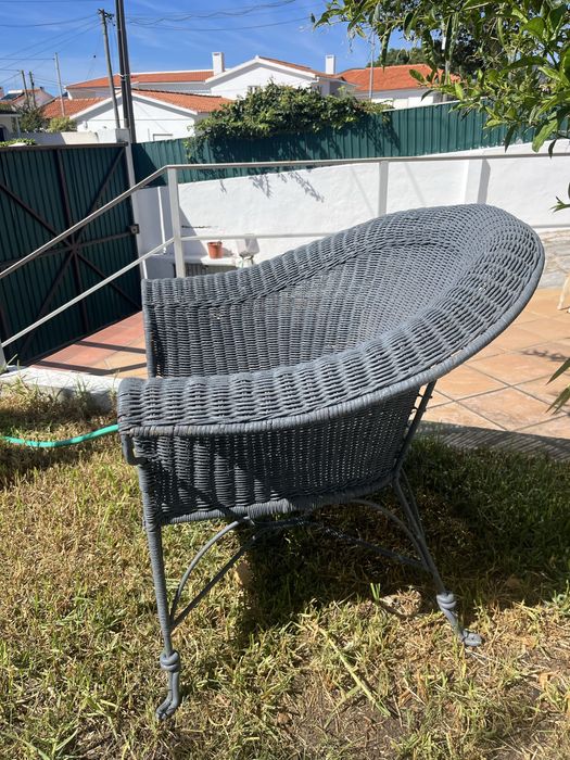 Poltrona Jardim em ferro e vime