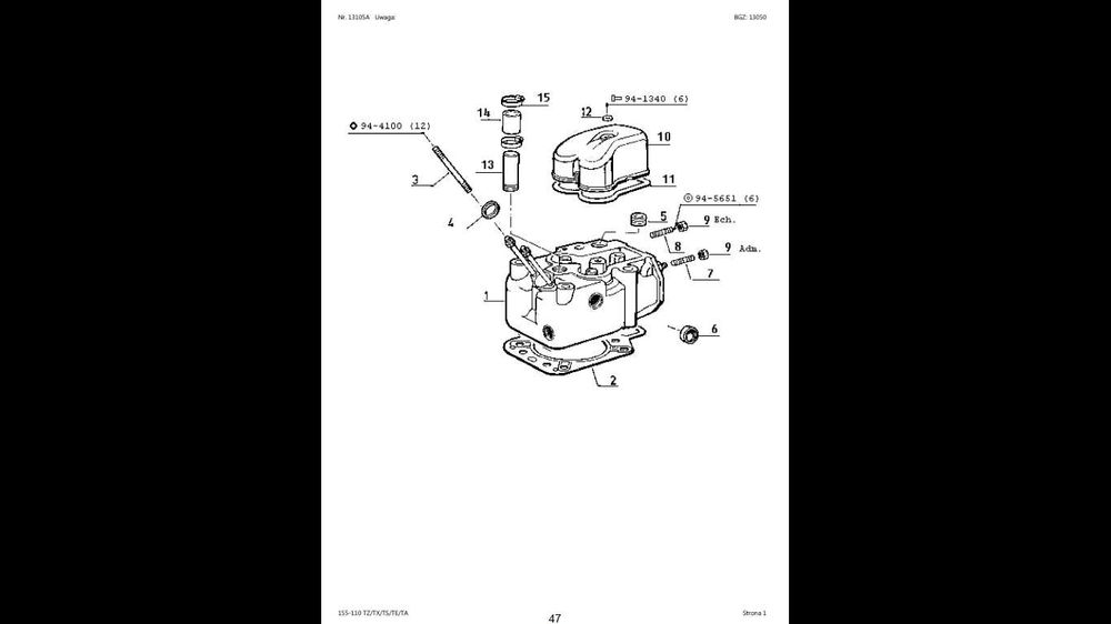 Renault 155-110 .14 TZ/TX/TS/TE/TA katalog części PO POLSKU
