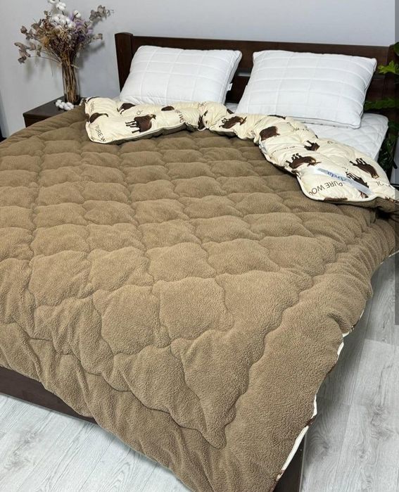 Топ!Зимова тепла ковдра на овчині Arda.Якісне одіяло з бавовни на зиму