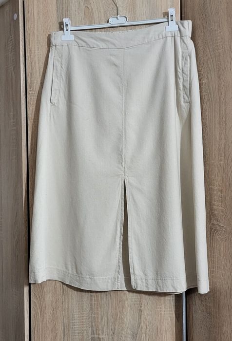 Spódnica midi, beżowa z rozcięciem, pepco, XXL, 2