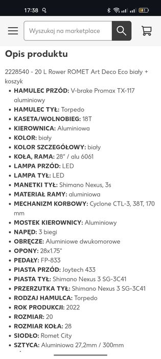 Rower Romet jak nowy damka