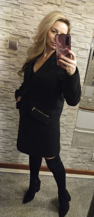 Elegancki Płaszcz damski jesienno zimowy S