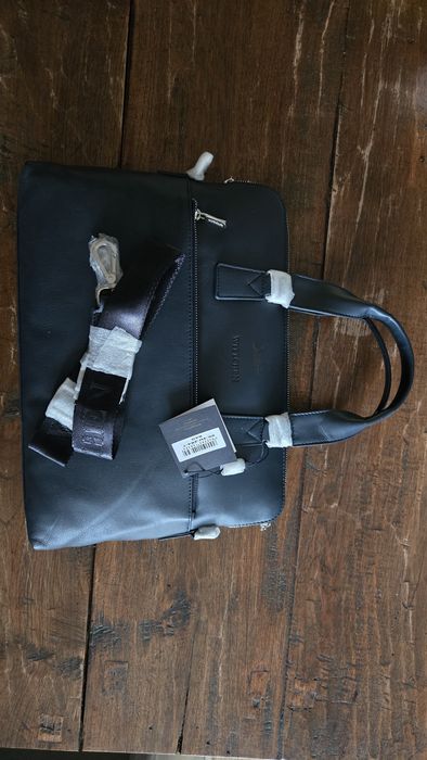 Torba skórzana na laptopa Witchen granatowa unisex