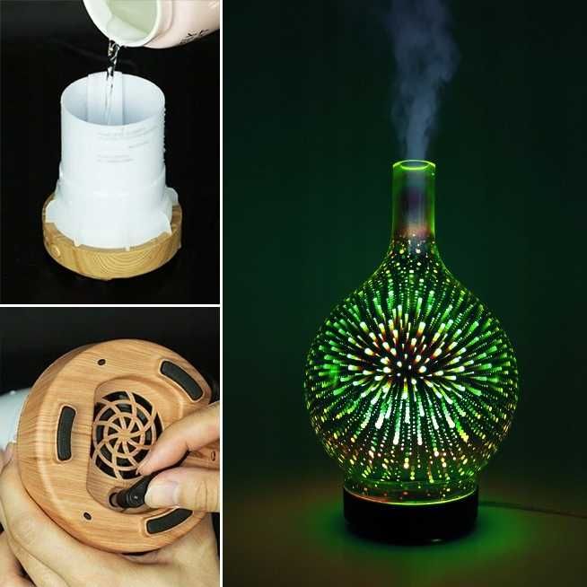 Nawilżacz powietrza 3w1 z lampką RGB i funkcją aromaterapii