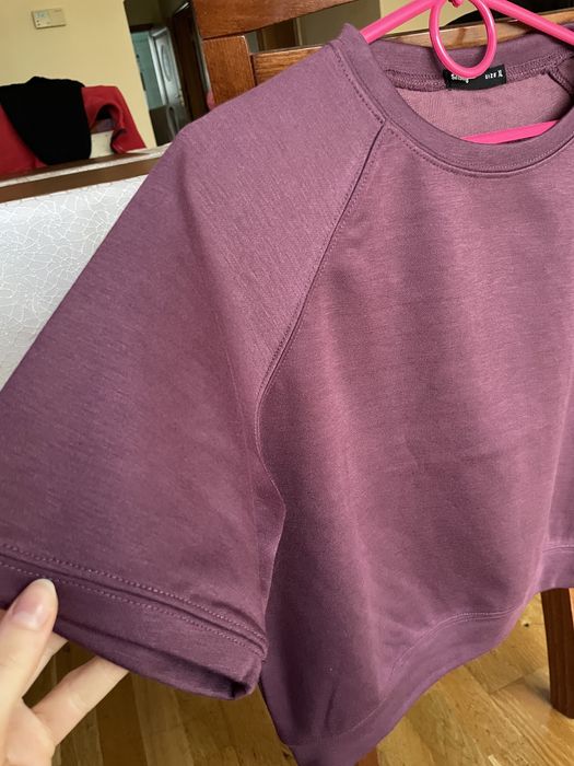 Fioletowa bluza z krótkim rękawem Sinsay nowa